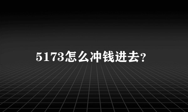 5173怎么冲钱进去？