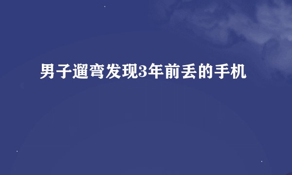 男子遛弯发现3年前丢的手机