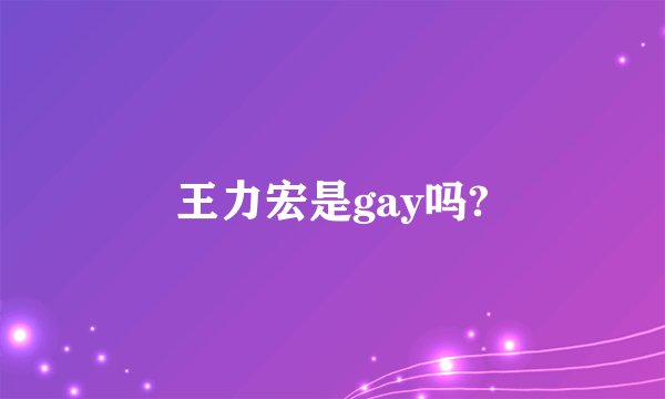 王力宏是gay吗?