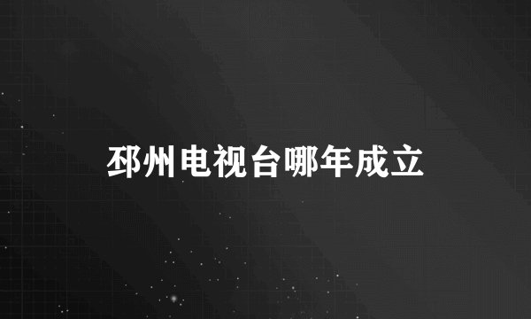 邳州电视台哪年成立