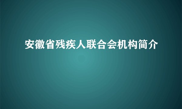 安徽省残疾人联合会机构简介
