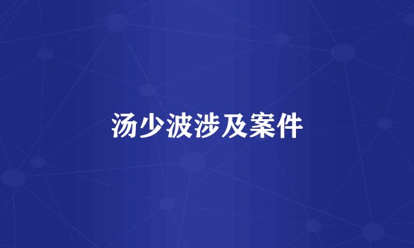 汤少波涉及案件
