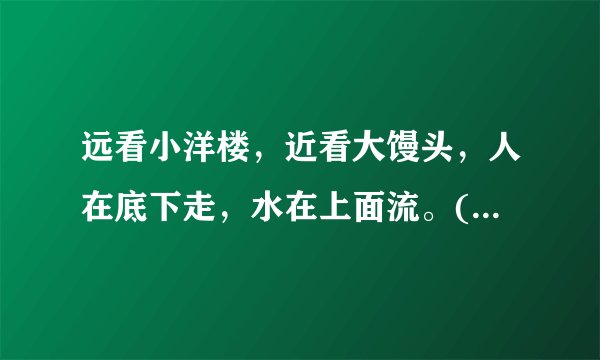 远看小洋楼，近看大馒头，人在底下走，水在上面流。(猜用具)远看小