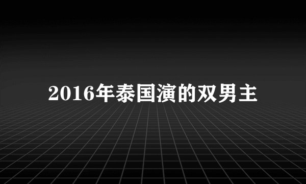 2016年泰国演的双男主