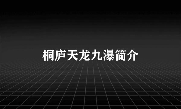 桐庐天龙九瀑简介