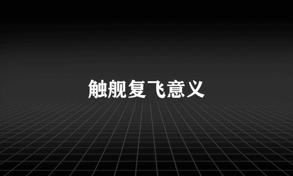 触舰复飞意义