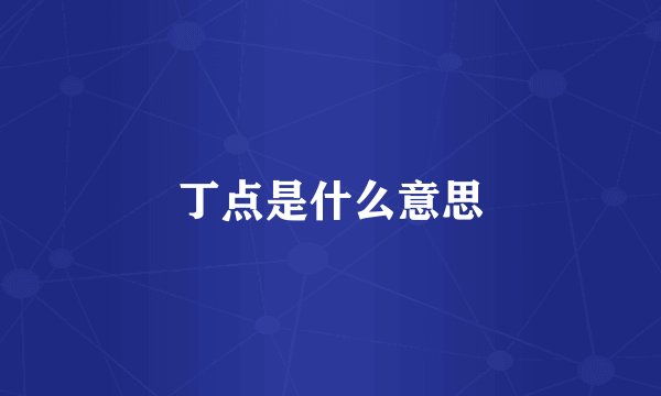 丁点是什么意思