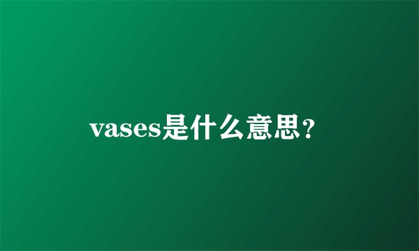 vases是什么意思？