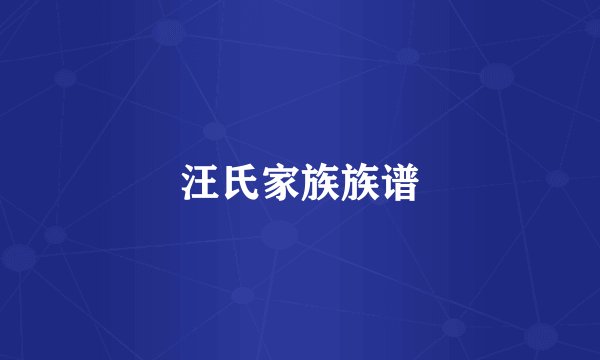 汪氏家族族谱