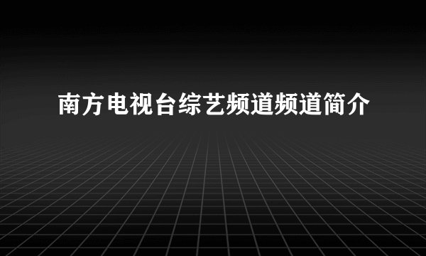南方电视台综艺频道频道简介
