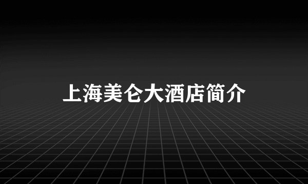 上海美仑大酒店简介