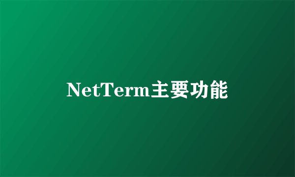 NetTerm主要功能