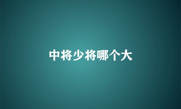 中将少将哪个大