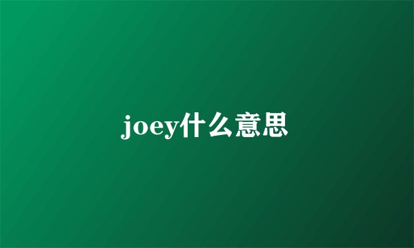 joey什么意思