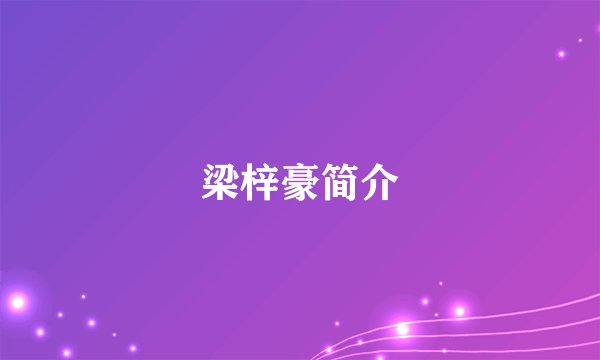 梁梓豪简介