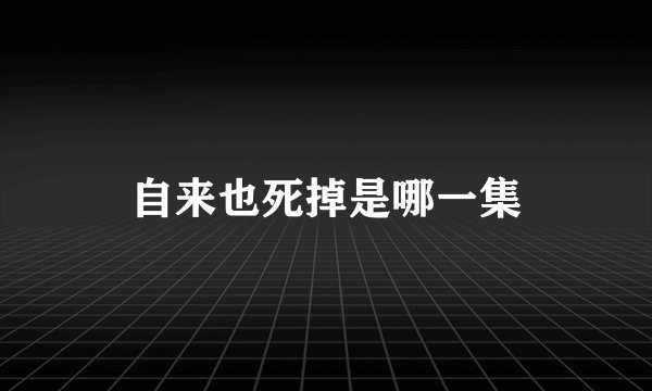 自来也死掉是哪一集