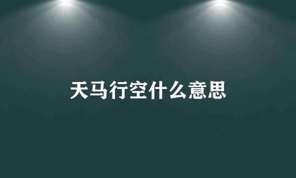 天马行空什么意思