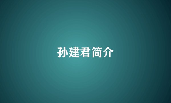 孙建君简介