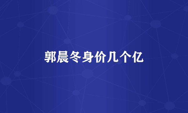 郭晨冬身价几个亿