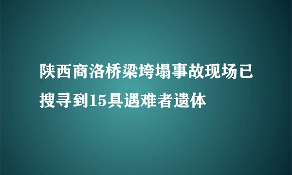 陕西商洛桥梁垮塌事故现场已搜寻到15具遇难者遗体
