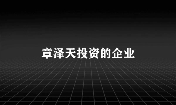 章泽天投资的企业