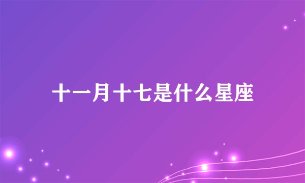 十一月十七是什么星座