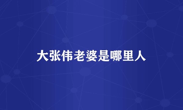 大张伟老婆是哪里人