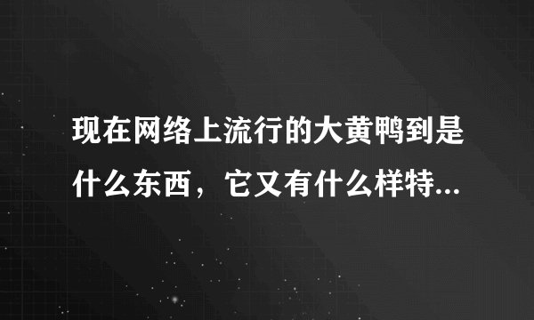 现在网络上流行的大黄鸭到是什么东西，它又有什么样特别之处呢?