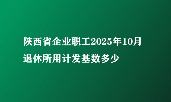 陕西省企业职工2025年10月退休所用计发基数多少