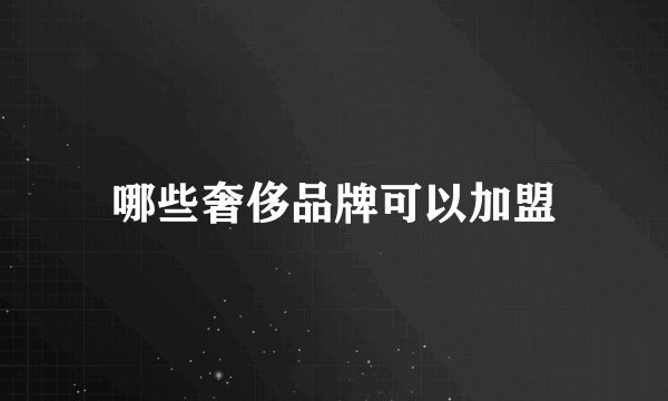 哪些奢侈品牌可以加盟