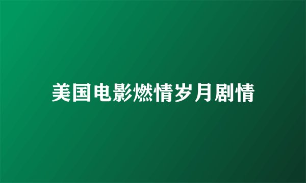 美国电影燃情岁月剧情