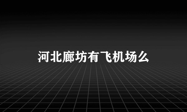 河北廊坊有飞机场么