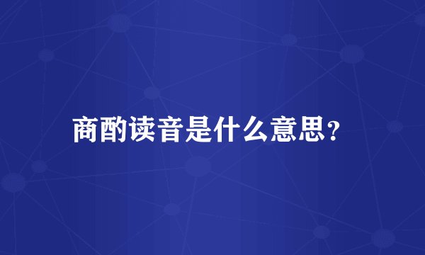商酌读音是什么意思？
