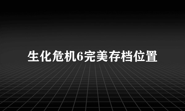 生化危机6完美存档位置