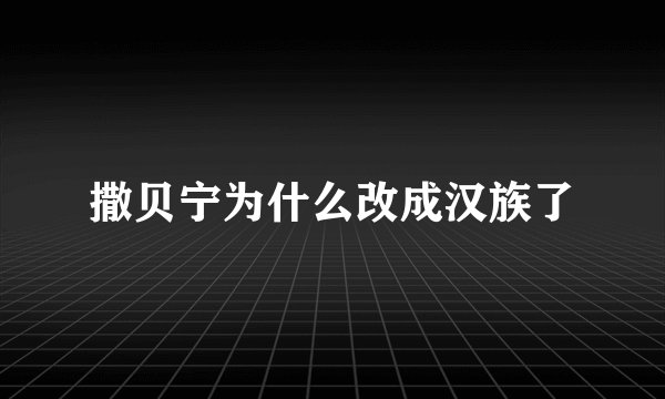 撒贝宁为什么改成汉族了