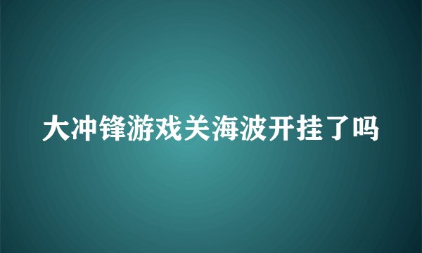 大冲锋游戏关海波开挂了吗