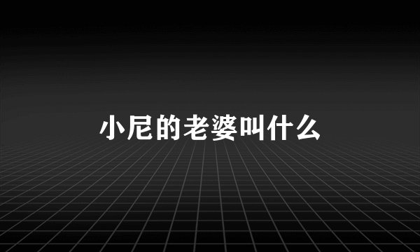 小尼的老婆叫什么