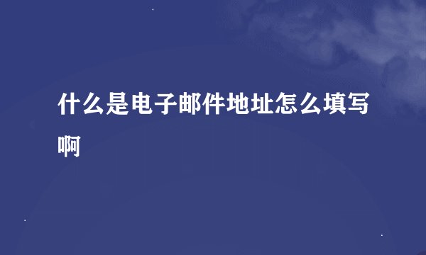 什么是电子邮件地址怎么填写啊