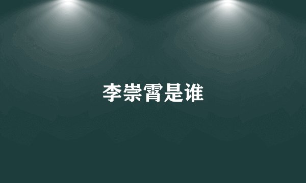 李崇霄是谁