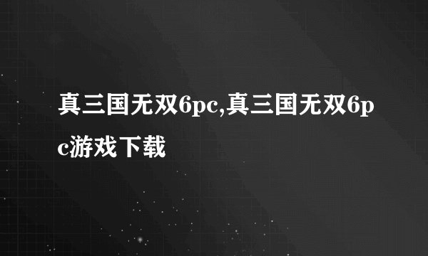 真三国无双6pc,真三国无双6pc游戏下载
