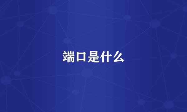 端口是什么