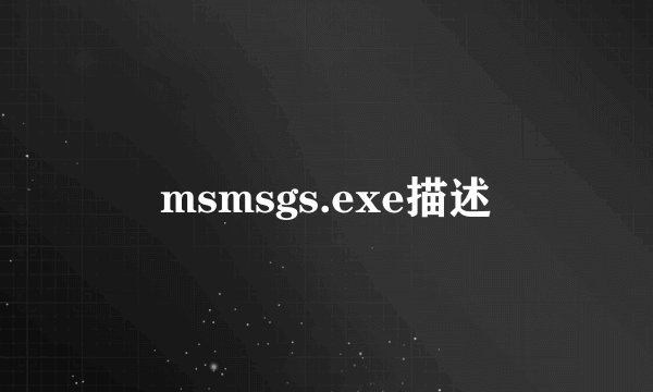 msmsgs.exe描述
