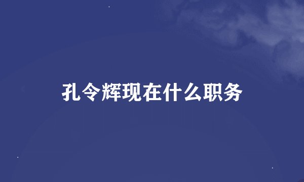 孔令辉现在什么职务