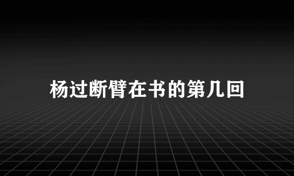 杨过断臂在书的第几回