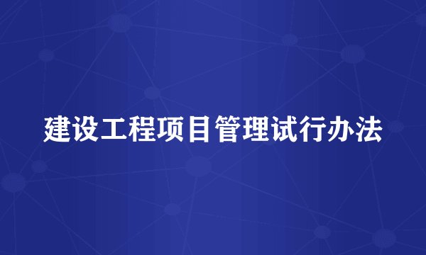 建设工程项目管理试行办法