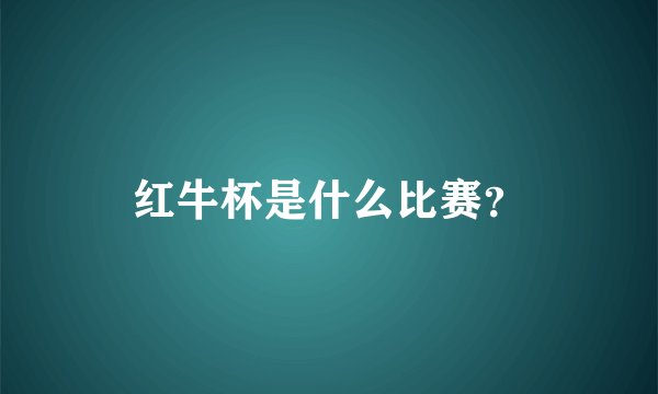红牛杯是什么比赛？