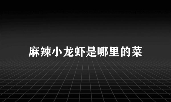 麻辣小龙虾是哪里的菜