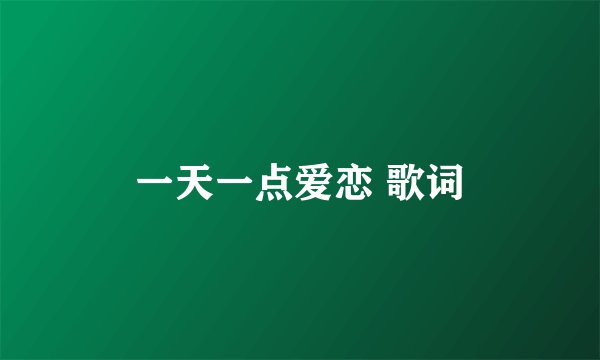 一天一点爱恋 歌词