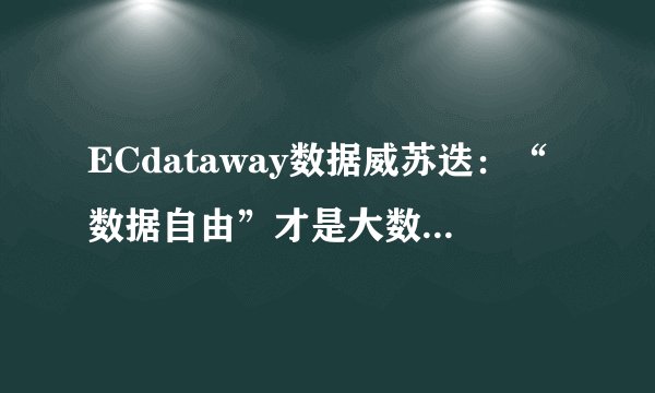 ECdataway数据威苏迭：“数据自由”才是大数据应用的根本