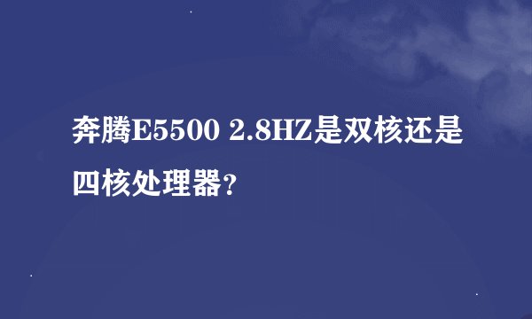 奔腾E5500 2.8HZ是双核还是四核处理器？